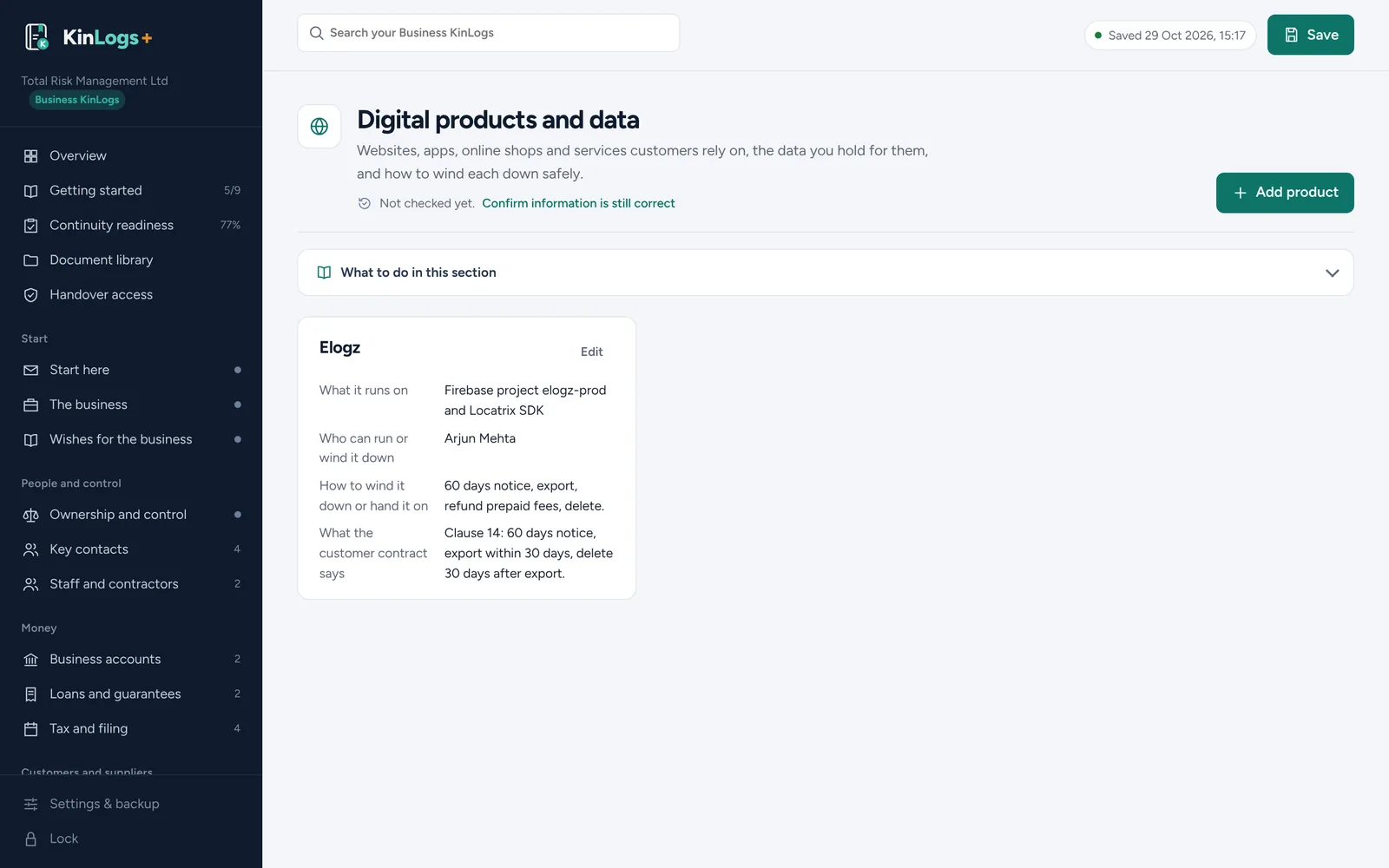 Digital products and data: the Elogz platform and its wind-down terms
